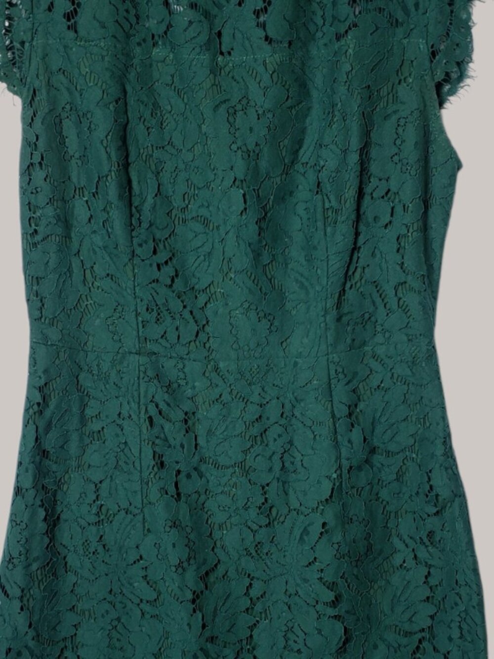 Merokeety Womens Lace Sheath Midi Dress Scalloped Hem Emerald Green Small - Picture 14 of 15